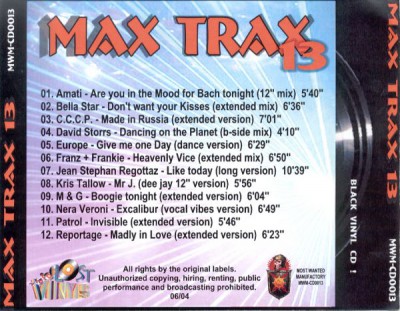 Re: Max Trax 1 (2004) +12